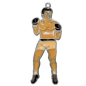 Vintage Handmade Stained Glass Boxer Boxing Suncatcher Ornament Boxing Gloves